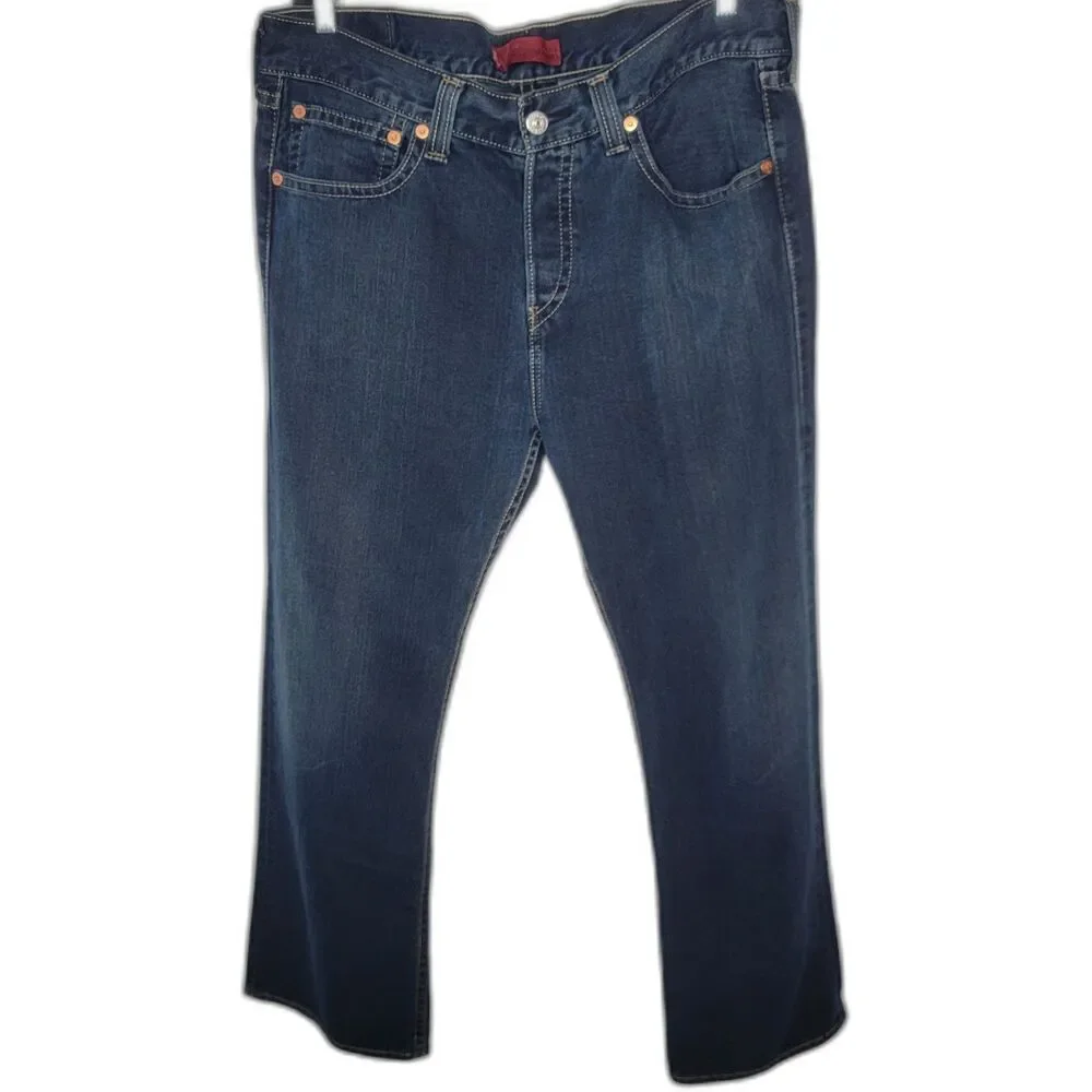 Levi's Type‎ 1 Jeans Iconic Straight Men's Size 38x29 Dark Wash Cotton Blend